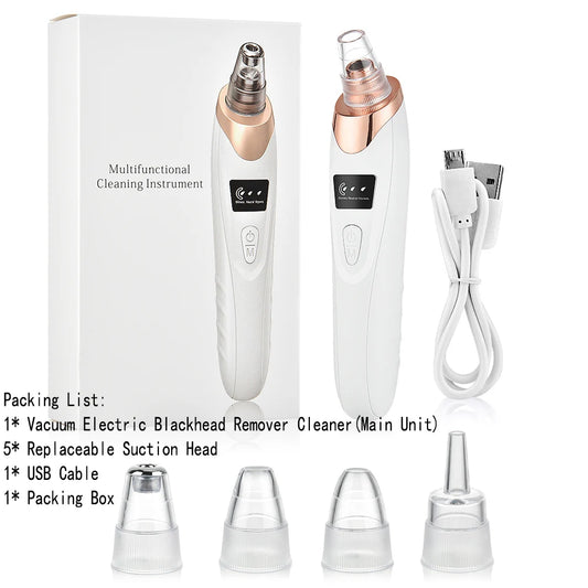 Electric Vacuum Suction Blackhead Remover Facial Pore Cleaner Comedone Spot Acne Pimple Blackhead Extractor USB Rechargeable